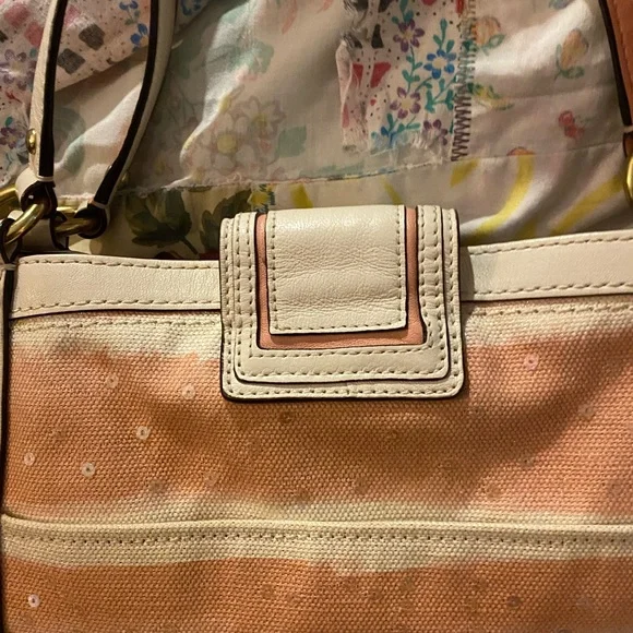 Coach Elegant Shell-Embroidered Tote Bag - Picture 8 of 11